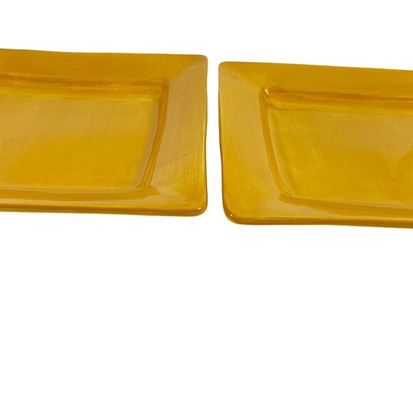 Pier 1 Imports Essential Colors Square Harvest Dinner Plates Set 2 Earthenware - Picture 4 of 16